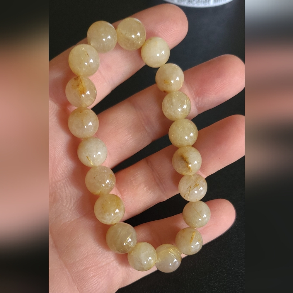 Handcrafted Golden Rutile Quartz Bracelet - Picture 2 of 6